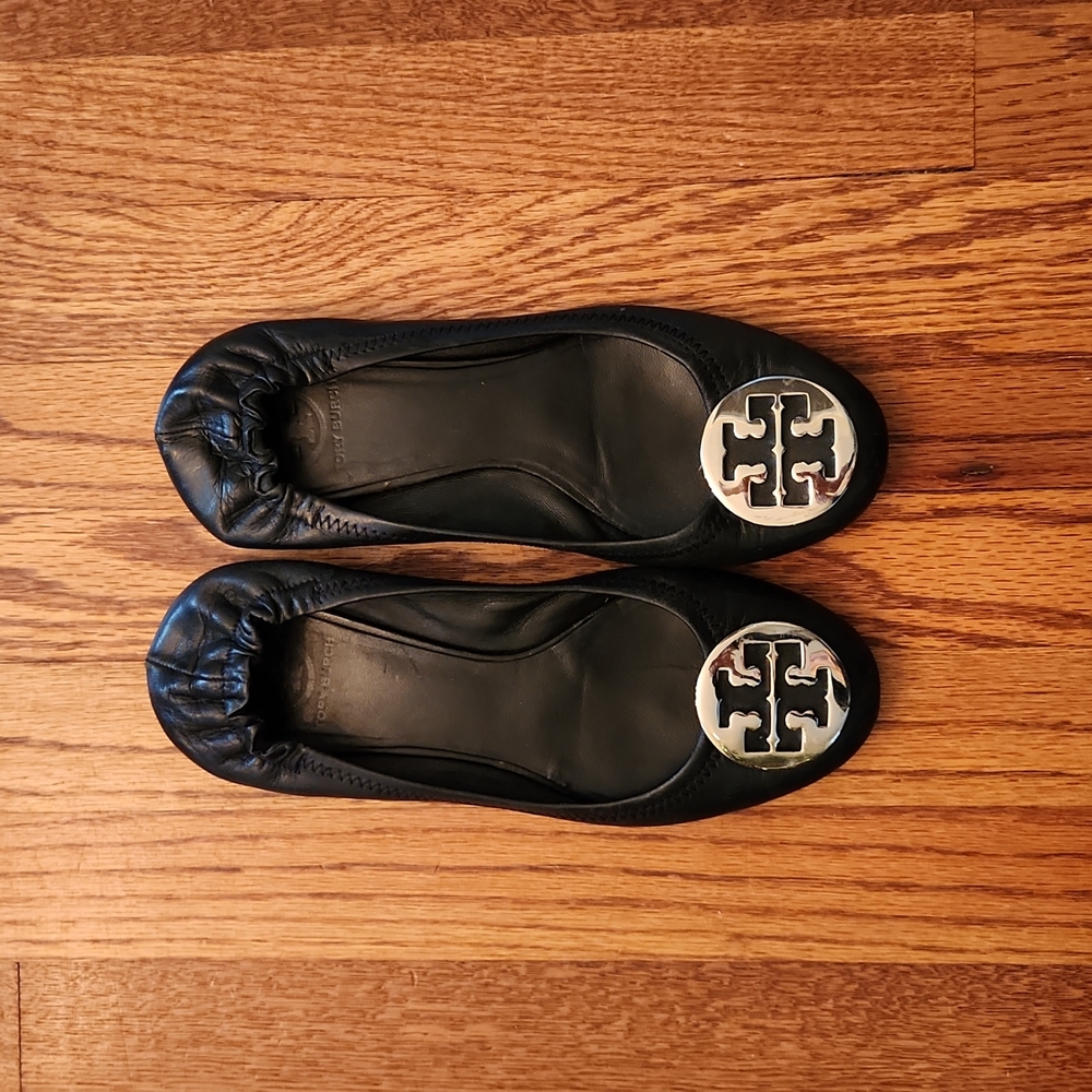 Tory Burch Black Flats